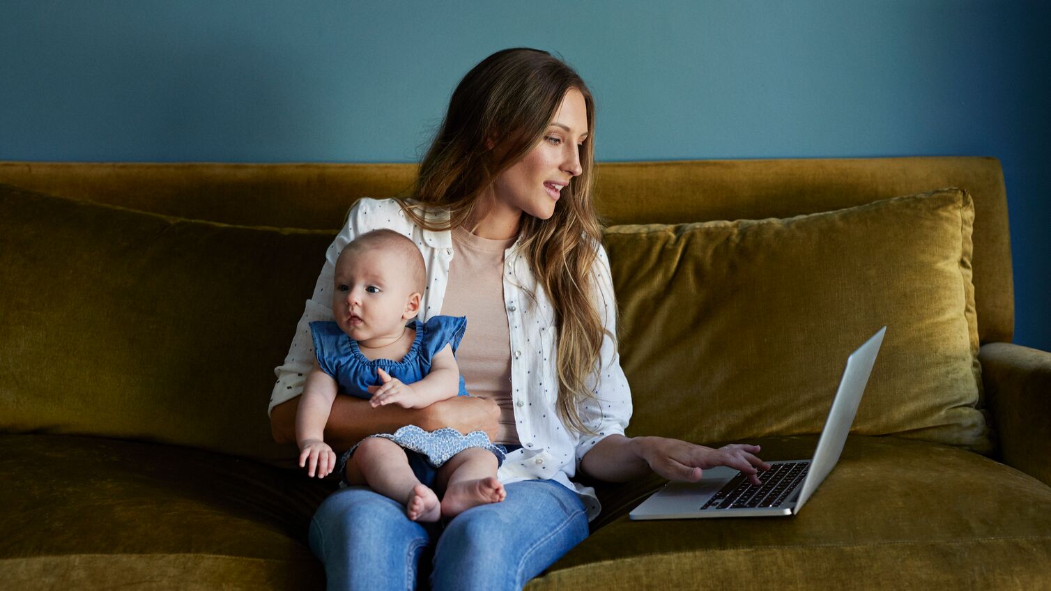 Young family at home
