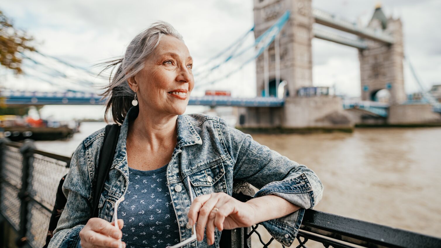 Senior female tourist in London