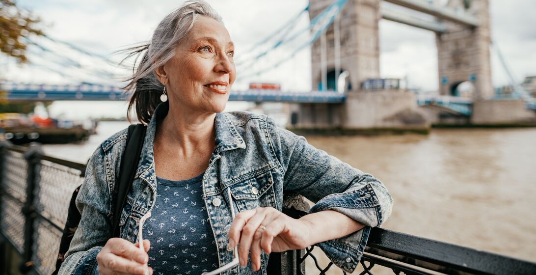 Senior female tourist in London