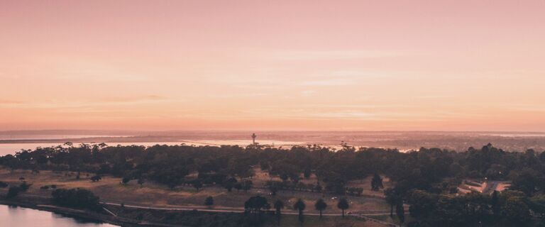 Photo of Geelong waterfront swimming area with pontoon floating in water